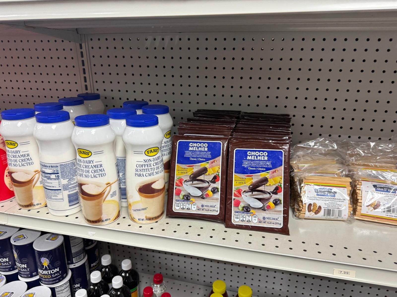 Coffee creamers and chocolate